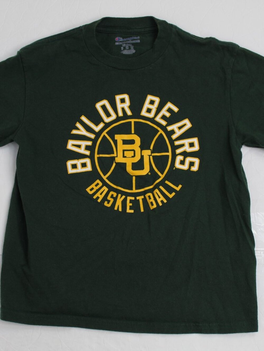 Baylor Bears University Basketball Green Youth Tshirt Small Champion